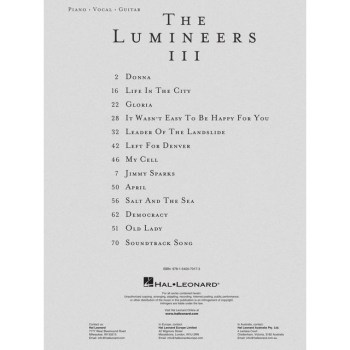 Hal Leonard The Lumineers: III купить
