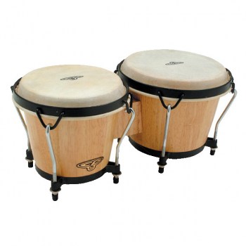 Latin Percussion Traditional Bongos CP221-AW, 6"&7", Natural, Black Rims купить