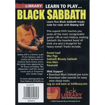Roadrock International Lick library - Black Sabbath Learn to play (Guitar), DVD купить