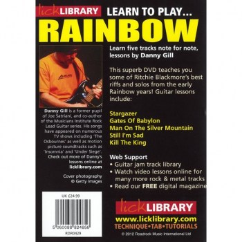 Roadrock International Lick Library: Learn To Play Rainbow DVD купить