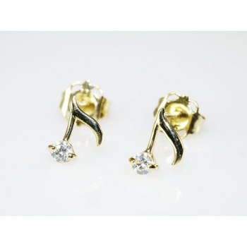 Rockys Earrings Note Gold 333/8 Karat, zirconia купить