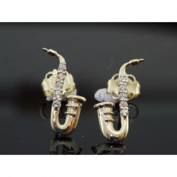 Rockys Earrings Saxophone Gold 333/8 Karat, zirconia купить