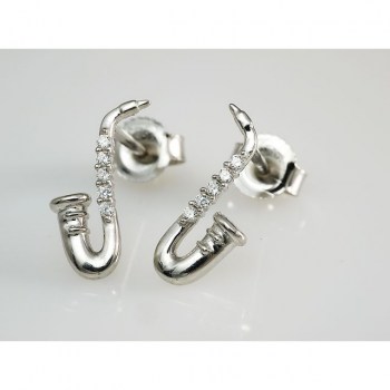 Rockys Earrings Saxophone Silver 925, zirconia купить