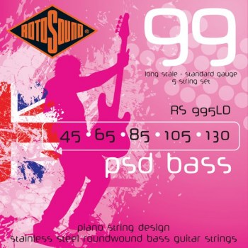 Rotosound Bass Strings 45-130, 5 Set PSD 99 Piano String, Stainless Steel купить