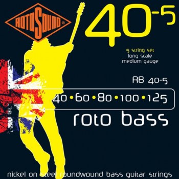 Rotosound Bass Strings RB405 5 Set 40-125 redo Bass, Nickel on Steel купить