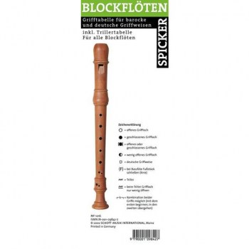 Schott-Verlag Blockfloten-Spicker Grifftabelle for Blockflote купить