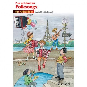 Schott-Verlag Die schonsten Folksongs 1-2 Akkordeons купить