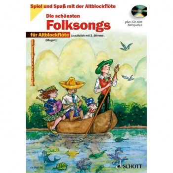 Schott-Verlag Die schonsten Folksongs mit CD 1-2 Alt-Blockfloten купить