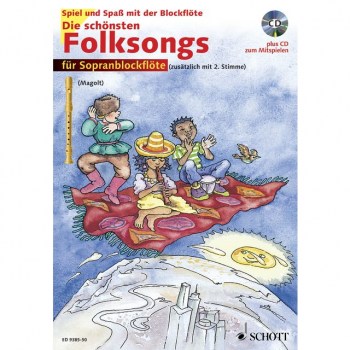 Schott-Verlag Die schonsten Folksongs mit CD 1-2 Sopran-Blockfloten купить