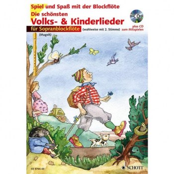 Schott-Verlag Die schonsten Volkslieder m.CD 1-2 Sopran Blockfloten купить