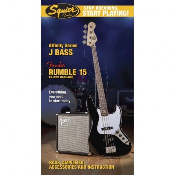 Squier by Fender Affinity J-Bass+Rumble15 Pack Black купить