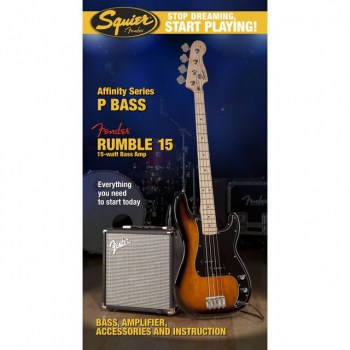 Squier by Fender Affinity Series Precision Bass Pack Brown Sunburst w/ Fender Rumble 15 купить