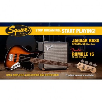 Squier by Fender Jaguar Special + Rumble15 Pack Shortscale Brown Sunburst купить