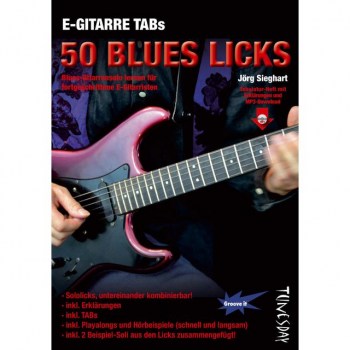 Tunesday E-Gitarre TABs: 50 Blues Licks Buch und MP3 Download купить