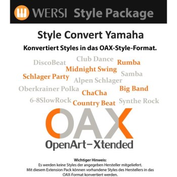 Wersi OAX Style-Konvertierung Yamaha von Tyros 3 bis Genos купить